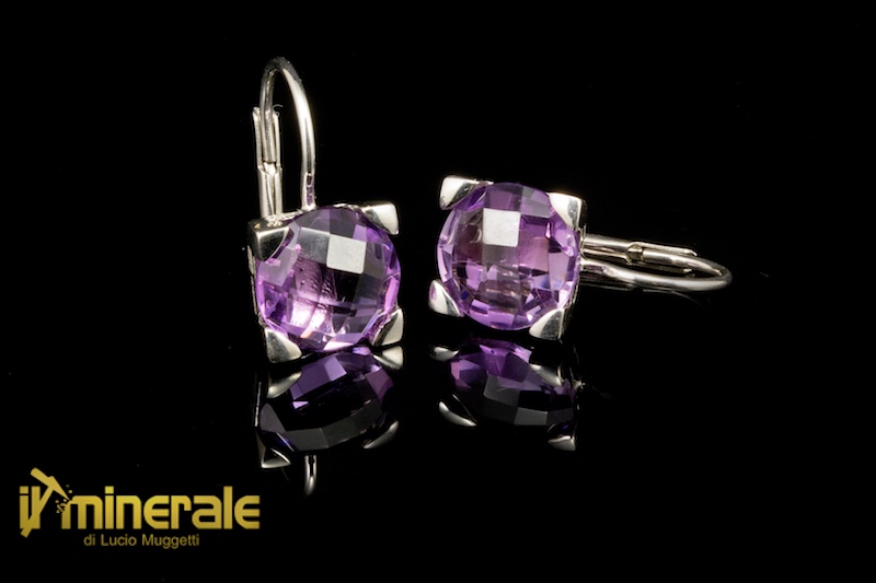 NKlaus Orecchino Singolo In Argento 925 Rodiato Con Zircone Ametista - Diametro 2,5 Mm - Prodotto In Germania, Ipoallergenico