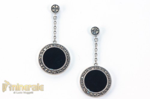 OR9-25Imp7300-2_Gioielli_argento_minerali_pietre_dure_semipreziose_orecchini_pendenti_marcassiti_onice
